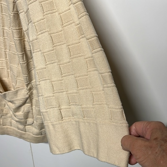 Unbranded Sweater Tan Waffle Knit Peter Pan Collar ✝️ - Picture 5 of 13